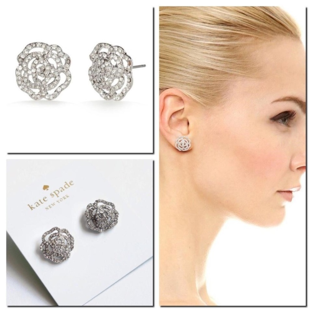 Kate Spade Crystal Rose Stud Earrings